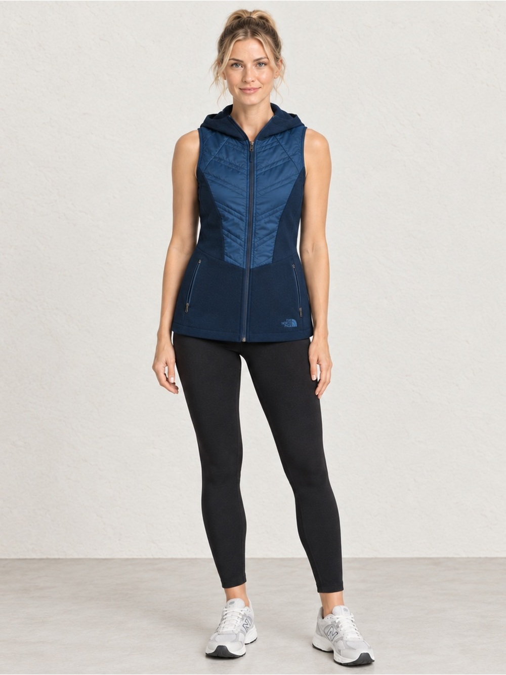 The North Face Women's Navy Quilted Hooded Vest